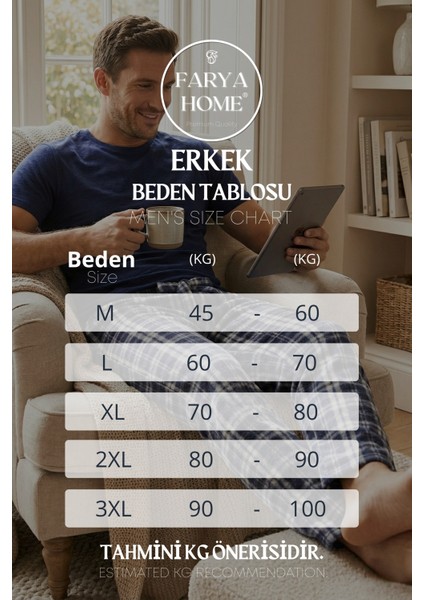 Luxury Soft Wellsoft Polar Ekose Kare Desenli Kışlık Pijama Altı Pantolon