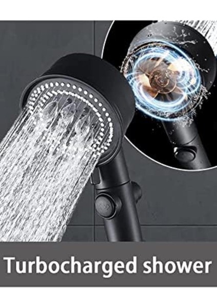 Siyah Turbo Fan Su Tasarruflu Yüksek Basınçlı Duş Başlığı, Çok Renkli modelleri