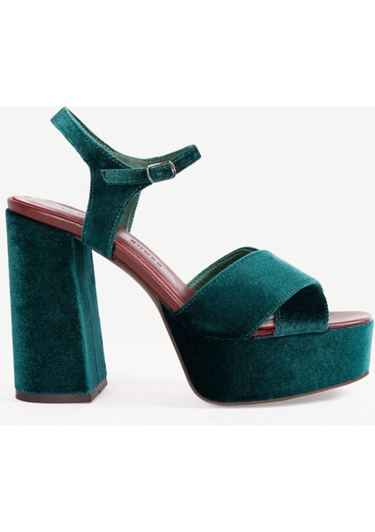 Kadife Kumaşlı Platform Ayakkabı