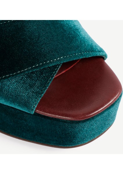 Kadife Kumaşlı Platform Ayakkabı