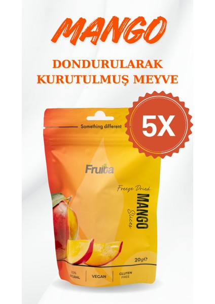 Mango Dondurularak Kurutulmuş Meyve Çıtırı Freeze Dried 20GR 5'li Paket