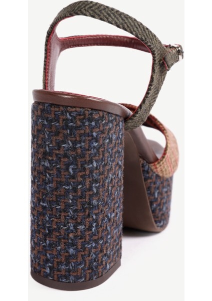 Retro Kumaşlı Platform Ayakkabı