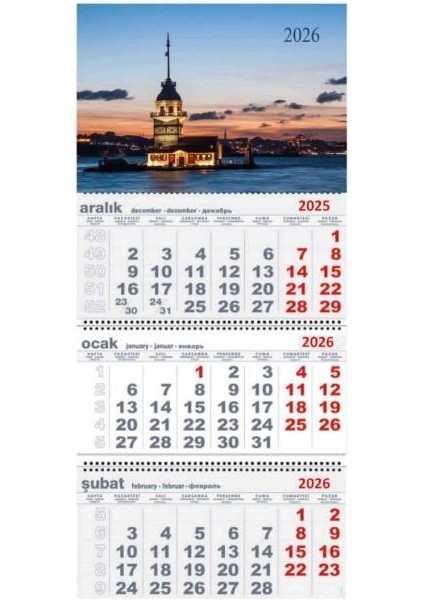 2026 Gemici Duvar Takvimi Yapılar modelleri