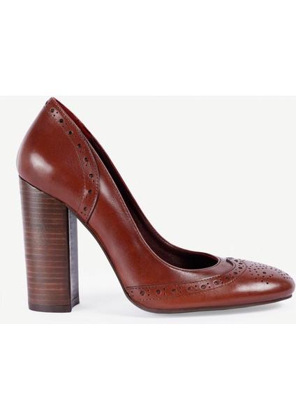 Yumuşak Tabanlı Deri Topuklu Ayakkabı