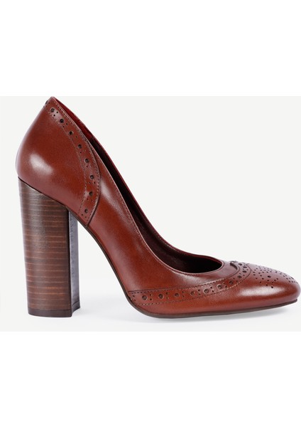 Yumuşak Tabanlı Deri Topuklu Ayakkabı