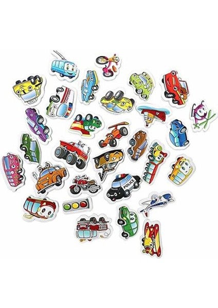 Manyetik Mıknatıslı Taşıtlar Oyuncak Buzdolabına Yapışan Magnet Eğitici Manyetik Araba 30 Parça fiyatları