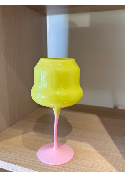 Asimetrik Renkli Şarap Kadehi