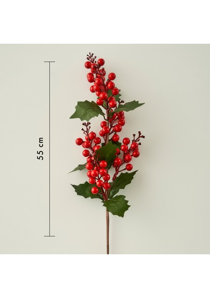 Christmas Yılbaşı Dal Çiçek Kırmızı (55 Cm)