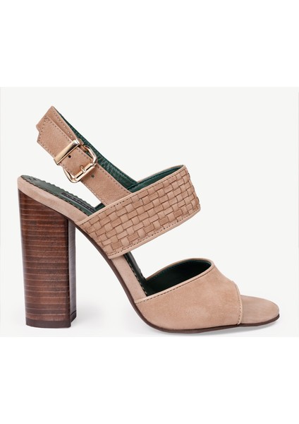 Kösele Kaplama Yumuşak Deri Topuklu Ayakkabı