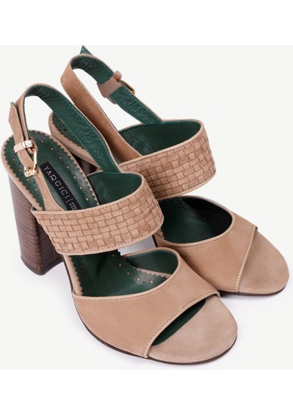 Kösele Kaplama Yumuşak Deri Topuklu Ayakkabı