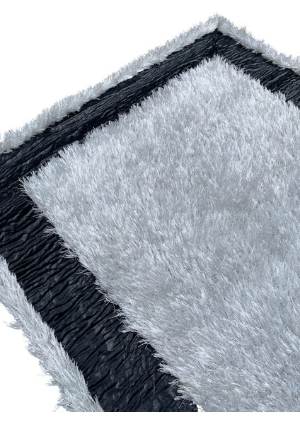 Saray Halı Simli Deri 80X150 Siyah Beyaz Gri Dekoratif Yolluk Gri Siyah modelleri