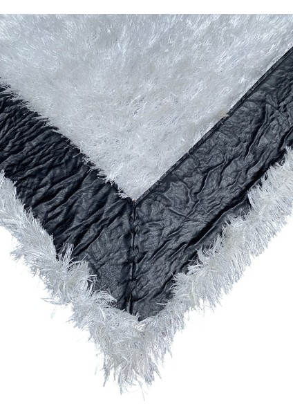 Saray Halı Simli Deri 80X150 Siyah Beyaz Gri Dekoratif Yolluk Gri Siyah indirimleri