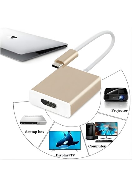 3.1 Type-C To HDMI Adaptör Dönüştürücü 4K | Monitör, Smart Tv, Projeksiyon Uyumlu fiyatları