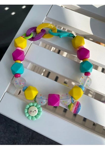 Sevimli Çiçek Charmlı Gökkuşağı Köpek Kolyesi / Tasması fiyatları