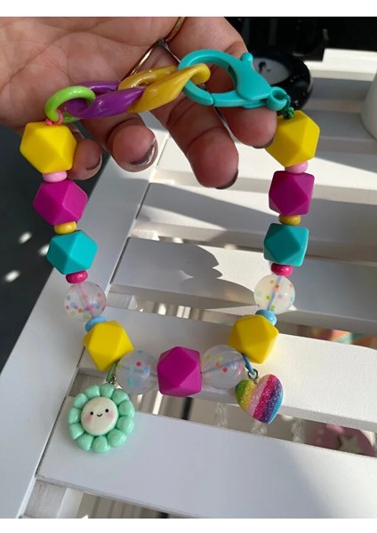 Sevimli Çiçek Charmlı Gökkuşağı Köpek Kolyesi / Tasması modelleri