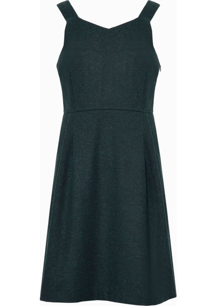 Pile Detaylı Kısa Elbise