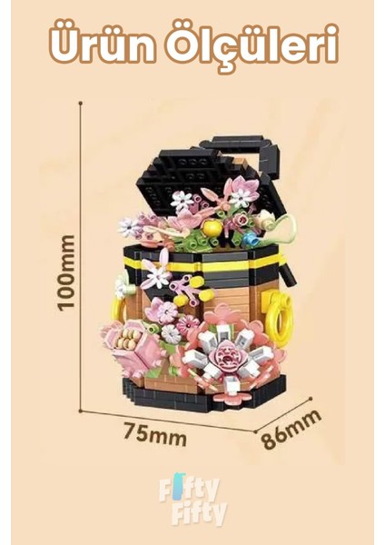 Panlos Boutıque Serisi Çiçekli Çanta Figürü 633 Parça Oyuncak Yapım Seti -FFP1077 fiyatları