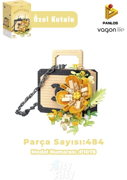 Panlos Boutıque Serisi Siyah Çanta Figürü 484 Parça Oyuncak Yapım Seti -FFP1078