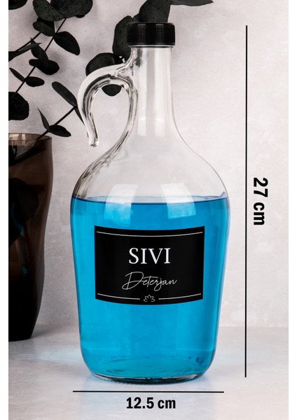 3'lü Sıvı Deterjanlık Set, Ölçekli, Renkli ve Beyaz, Cam Kavanoz ve Şişe, 3000ML ve 1500ML indirimleri