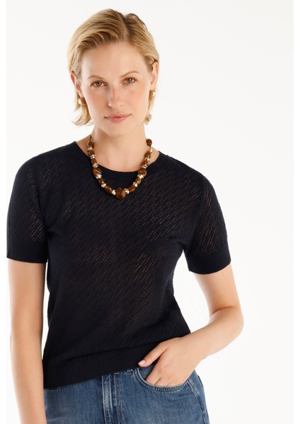 Bisiklet Yaka Kısa Kollıu Triko