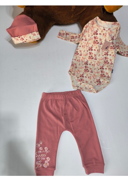 Erkek-Kız Bebek Omuz Genişletmeli Çıtçıtlı Body Pijama Bere Takımı, %100 Pamuk , 3-6-9 Ay fiyatları