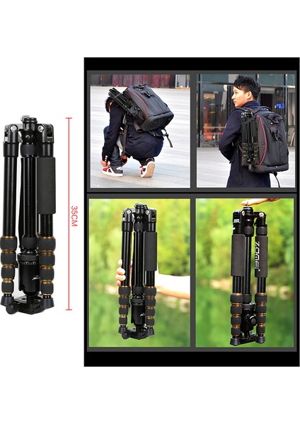 Z669 Magnezyum-Alüminyum Alaşımlı Tripod/monopod- Telefon Tutucu-Çanta ve Bluetooth Kumanda Ile