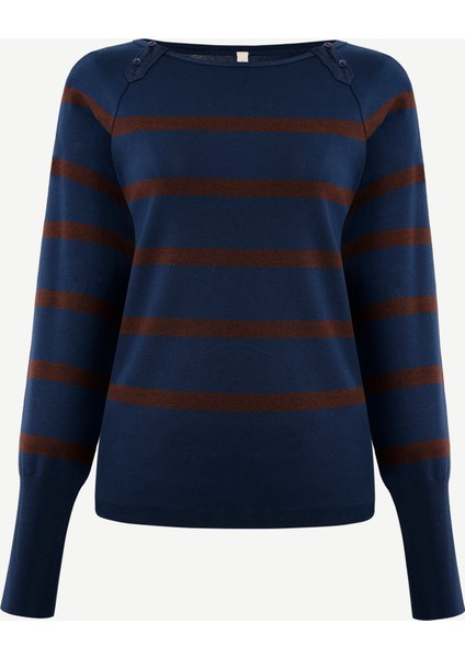 Regular Kayık Yaka Uzun Kol Kazak