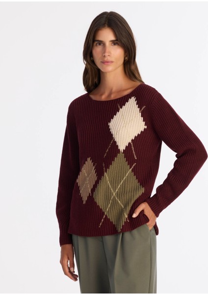 Regular Kayık Yaka Uzun Kol Kazak