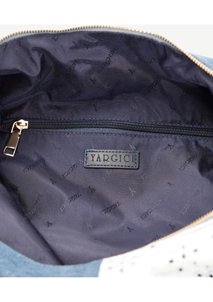 Patch Denim Kumaş Omuz Çantası