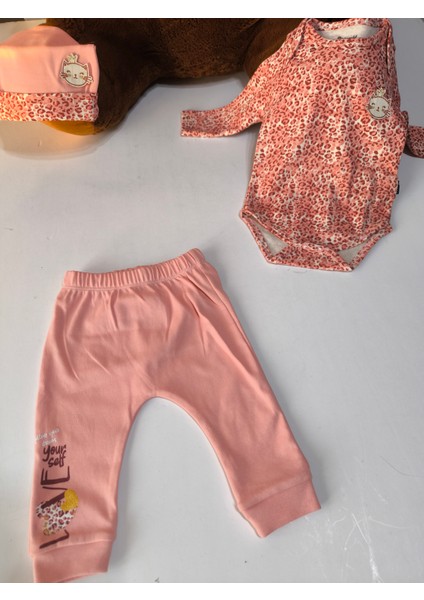 Erkek-Kız Bebek Omuz Genişletmeli Çıtçıtlı Body Pijama Bere Takımı, %100 Pamuk , 3-6-9 Ay fiyatları