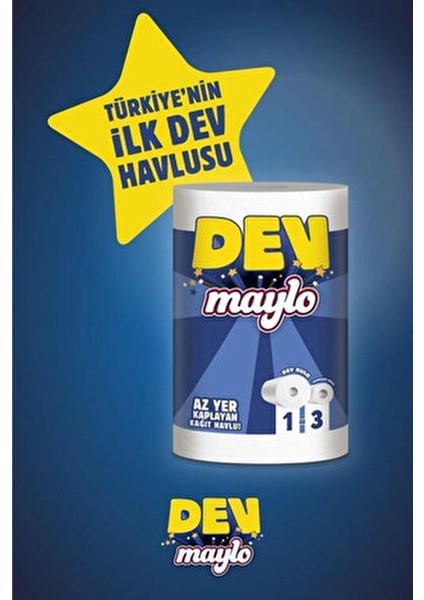 Dev Kağıt Havlu 1 Rulo Kokusuz Ultra Emici ve Dayanıklı Kağıt Özelliği ile fiyatları
