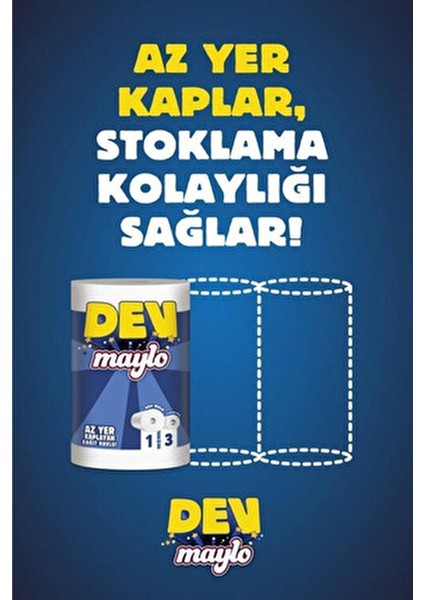 Dev Kağıt Havlu 1 Rulo Kokusuz Ultra Emici ve Dayanıklı Kağıt Özelliği ile indirimleri