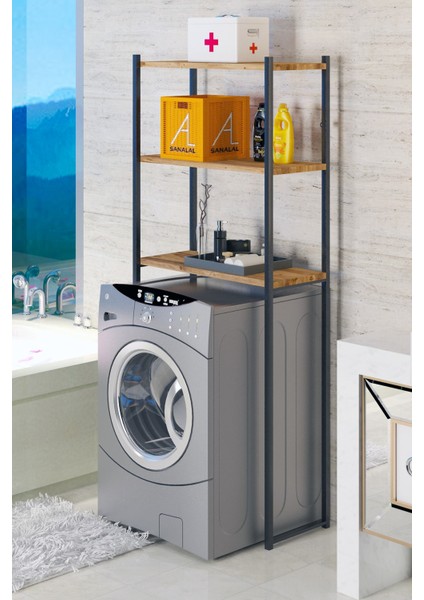 Kahverengi Çamaşır Makinesi Üstü Düzenleyici Raf Banyo Dolabı fiyatları