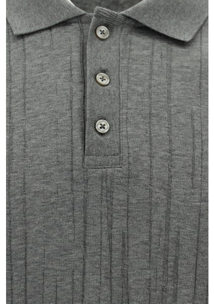 Slim Fit Dar Kesim Merserize Pamuk Desenli Polo Yaka T-Shirt modelleri