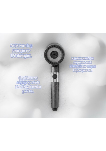 Masaj Başlıklı Su Atasarruflu Kireç Önleyici Özellikli Yüksek Basınç Duş Başlığı(2filtreli) indirimleri