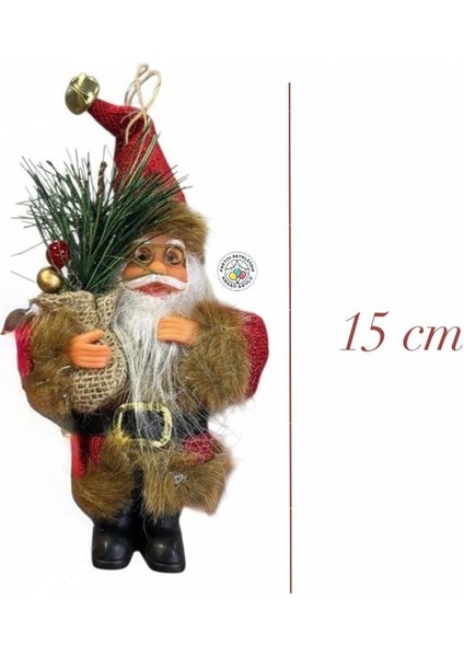 Yılbaşı Dekoratif Figür Noel Baba 15 Cm, Çok Renkli, Neşeli Süs Dokunuşu