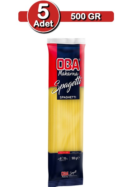 Spagetti Makarna 500 G x 5 Adet | Aile Tipi Çoklu Paket