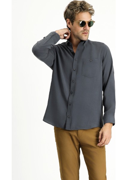 Uzun Kol Regular Fit Düğmeli Yaka Spor Gömlek