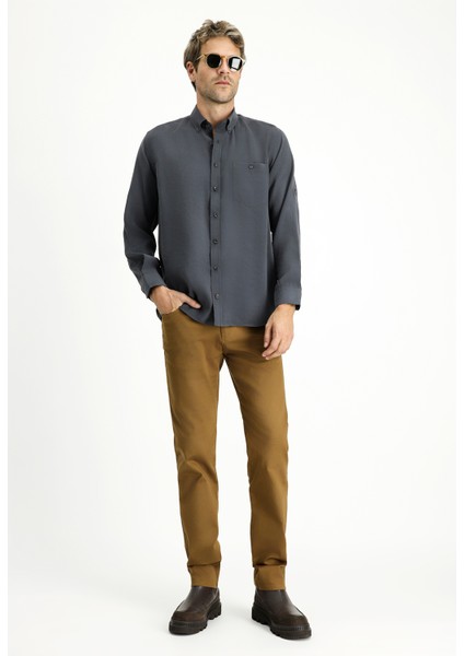 Uzun Kol Regular Fit Düğmeli Yaka Spor Gömlek fiyatları