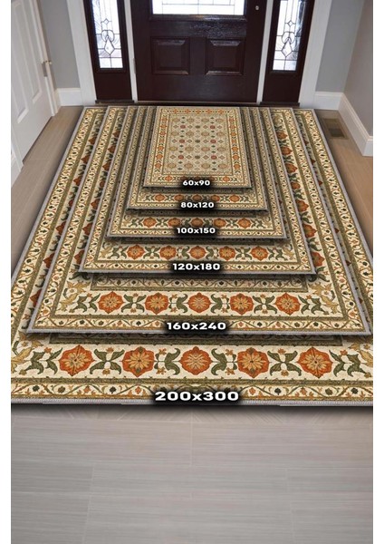 Klasik Tarz Çiçek Desenli Oda Halısı, Antik Maksimalist Ev Dekoru, Yıkanabilir Dokuma Pamuk Tabanlı Kaymaz Tabanlı Halı fırsatları