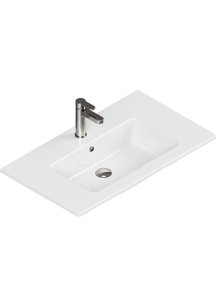 Sistema T-Flat Slim Ince Formlu Lavabo 81 x 46,5 cm Beyaz
