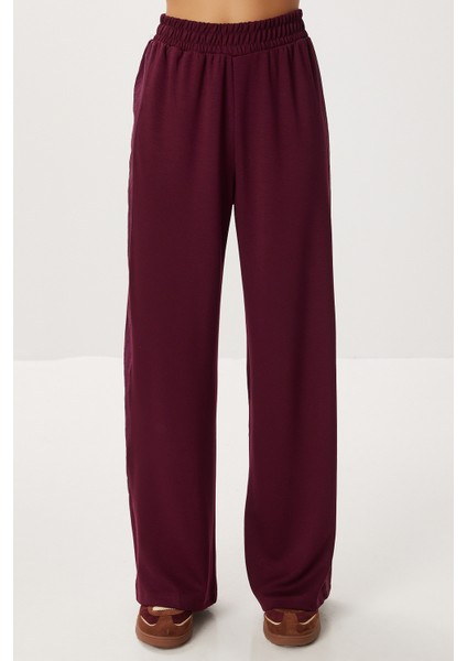 Dik Yaka Paraşüt Garnili Modal Takım LBY0028 Mürdüm indirimleri