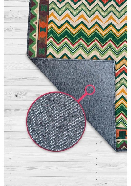 Zikzak Desenli Çok Renkli Salon Halısı, Yeşil Kırmızı Sarı Halı, Yıkanabilir Dokuma Pamuk Tabanlı Kaymaz Tabanlı Halı fiyatları