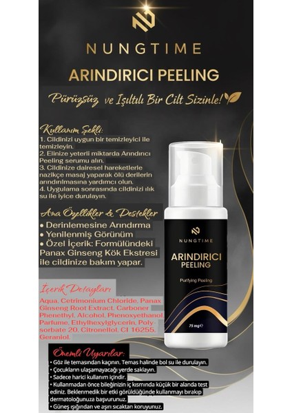 Arındırıcı Peeling Pürüzsüz ve Işıltılı Bir Cilt Için Yardımcı 75 Mg fiyatları