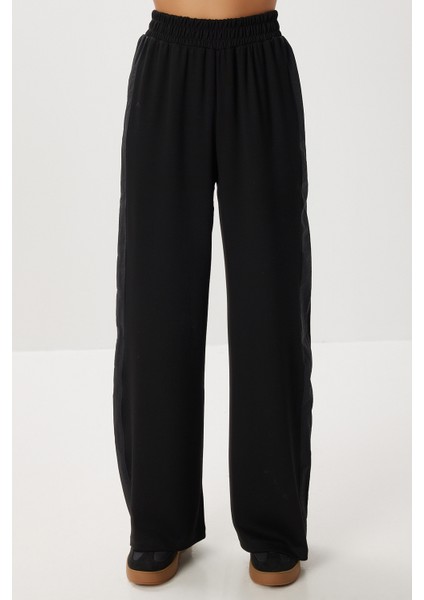 Dik Yaka Paraşüt Garnili Modal Takım LBY0028 Siyah indirimleri