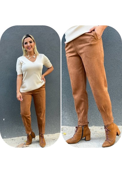 Paçası Pensli Süet Pantolon fırsatları