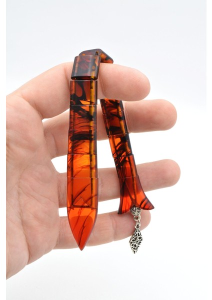 Usta Işi Balık Model Turuncu Siyah Sıkma Kehribar Tesbih 001 indirimleri