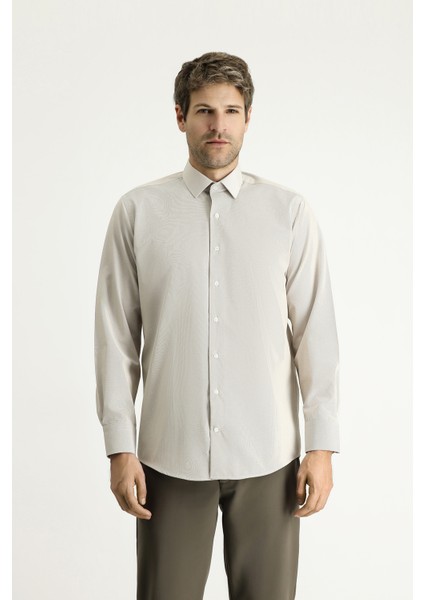 Uzun Kol Klasik Çizgili Pamuklu Kolay Ütülenebilir Gömlek fırsatları