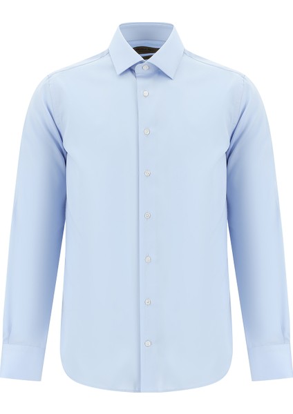 Uzun Kol Slim Fit Dar Kesim Non Iron Klasik Saten Pamuk Gömlek