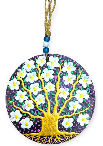 Şans ve Koruma Getiren El Boyaması Ahşap Nazarlık – 20 cm Çapında-Model-7 modelleri